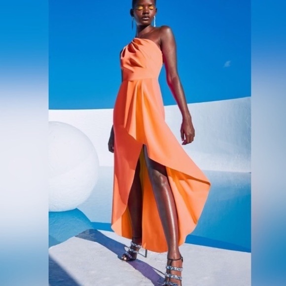 Black Halo Eve Rex Gown One Shoulder - Picture 2 of 10